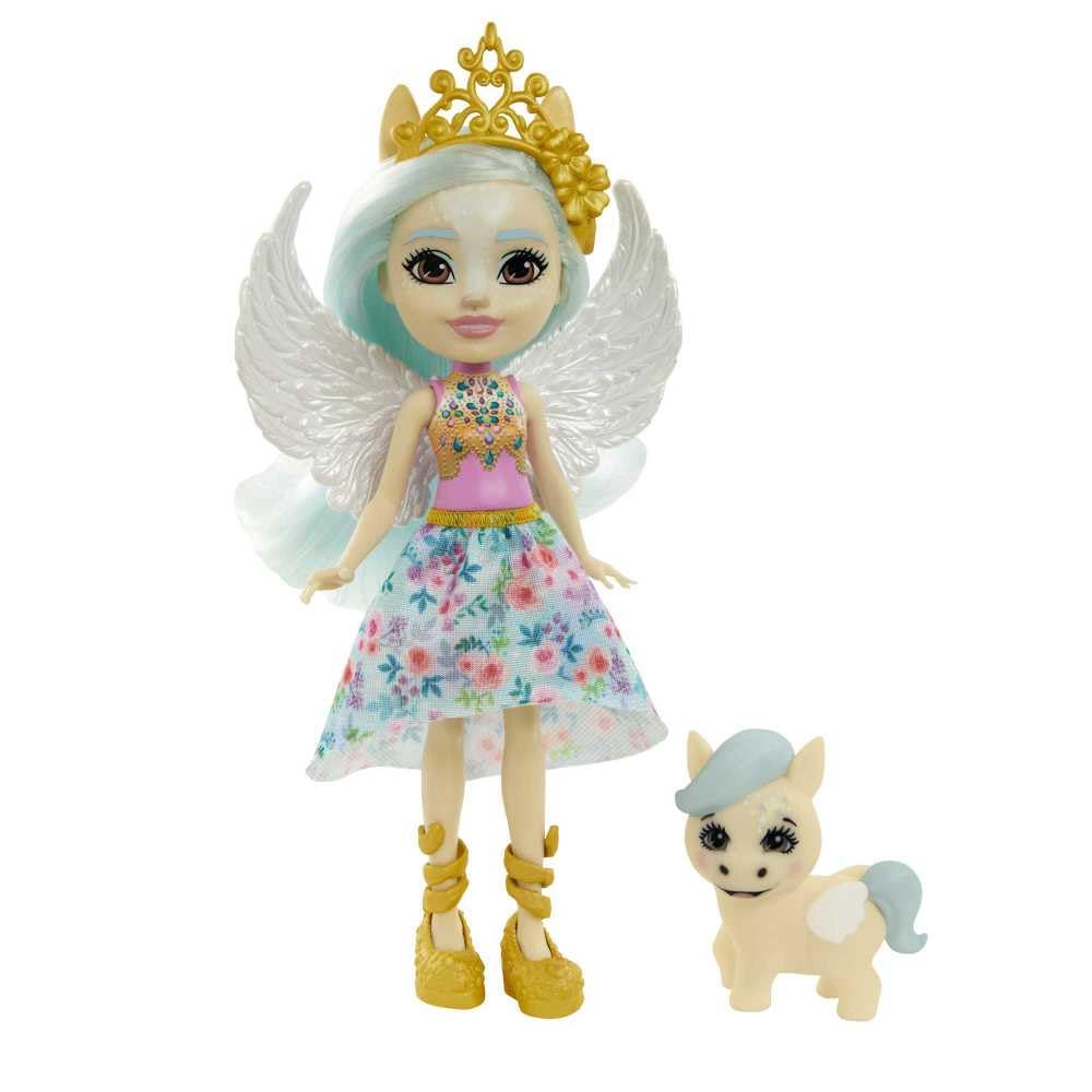 ENCHANTIMALS GYJ03 Paolina Pegasus Doll & Wingley Animal Friend Figure, Doll (15.2 cm) with Removable Skirt and Accessories, from the Royals Collection, Great Gift for Children from 3 to 8 Years