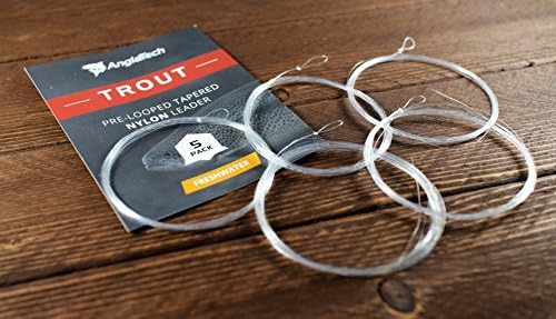 Anglatech Fly Fishing Leader Line 7.5ft 9ft 5 Pack Pre-Looped Nylon