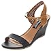 Elegant Footwear Women's Sukky-8 Two Tone Leather Wedge Sandals