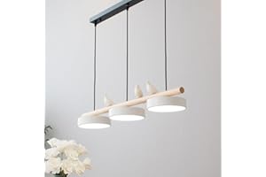3 Light Modern LED Linear Pendant for Dining Room Table Dimmable Long Strip Chandelier Nordic Bird Decorate Wood Ceiling Hang