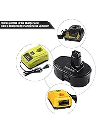 Batería para taladro inalámbrico Dewalt DC9096 DC 9099 de 18 V 3,0 Ah, 2 unidades
