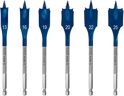Bosch EXPERT Self Cut Speed Spade Drill Bit Set 13/16/19/20/22/25 mm 6-Pc