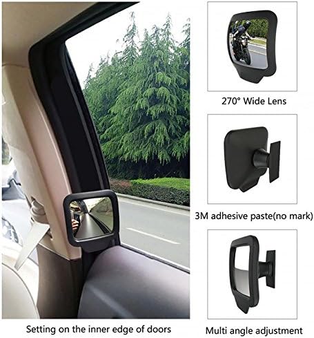 CBEX HD Wide Angle Rear View Blind Spot 270 Degree Adjustable Convex Mirror