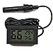 SUKRAGRAHA Mini Digital Temperature Humidity Meter Gauge Thermometer Hygrometer LCD Degree Display w 1.5M Long Wired Sensor Head Probe Black