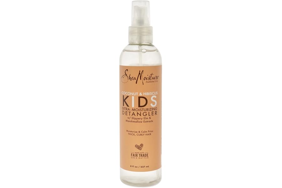 SheaMoisture Kids Extra Moisturizing Detangler Coconut & Hibiscus for Curly Hair Shea Butter Hair Care Product 8 oz