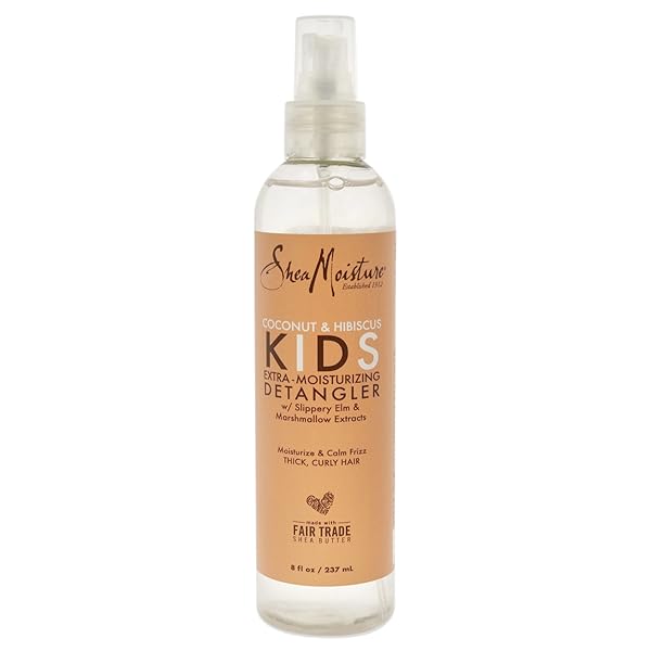 SHEAMOISTURE KIDS EXTRA MOISTURIZING DETANGLER FOR CURLY HAIR COCONUT AND HIBISCUS KIDS DETANGLER WITH SHEA BUTTER 8 OZ