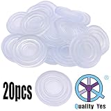 QY 20PCS Round Shape Non-slip Soft Grip Pads Glass Table Rubber Feet Buffer