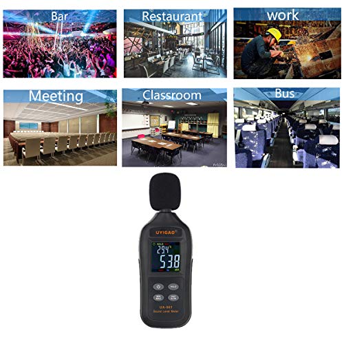 Sound Level Meter Digital Audio Decibel Meter Noise Level Meter Sound Monitor dB Meter Noise Tester Measuring 35 to 135 dBA MAX Data Hold with Color LCD Display - Thumbnail 7