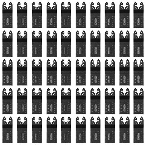 URLWALL 50PCS Oscillating Multi-tool Saw Blades Quick Release Universal Cutting Blade for Wood, Metal fit Dewalt Rockwell Ridgid Ryobi Milwaukee Porter Cable Black Dremel Craftsman