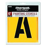 Chartpak Letter and Number Painting Stencils, A-Z and 0-9, 6 Inches H, 35 per Pack (01575)