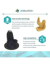 3D Solutech Real Gold, filamento PLA para impresora 3D (1.75 MM), recisión dimensional +   0.01 pulgadas, 2.2 libras (1.0 kilogramos). Producto 100  estadounidense