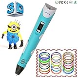 KSRplayer Upgraded Version ABS Filament Auto In/Out 3D Drawing Printing Magicpen Pen V2.0 With LED Free Filament For Children Printing Artist Drawing Doodler Automatic Feed /Out (Blue)