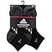 adidas Boys' YTH VERT Stripe 6-Pack Quarter, Black/Black-Onix Marl/Light Onix/Onix, Medium