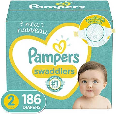 pampers swaddlers size 2 diapers 186 ct box