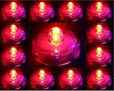 Trendmart Bright Led Underwater Submersible Waterproof Floral Decoration Tea Light Candle for Wedding/party/ Xmas Decoration (Red 12pcs)