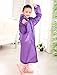 AIRCEE Age 6~12 Kids Hooded Jacket Rain Poncho Raincoat Cover Long Rainwear (Purple)