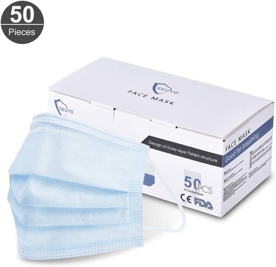 ELOHEI Disposable 50 PCS Filter 3-ply Face Mask Personal Protection Dust-Proof Anti Spittle Eye Mask for Earloop