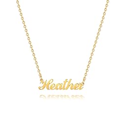 Plate Heather Name Necklace - 18K Gold Filled