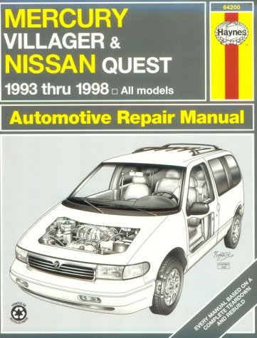 Haynes Mercury Villager And Nissan Quest 1993 Thru 1998 Haynes Automotive Repair Manual Series Motorbooks International Kibler Jeff 9781563923432 Books Haynes Mercury Villager And Nissan Quest 1993 Thru 1998 Haynes Automotive Repair Manual Series Motorbooks International Kibler Jeff 9781563923432 Books