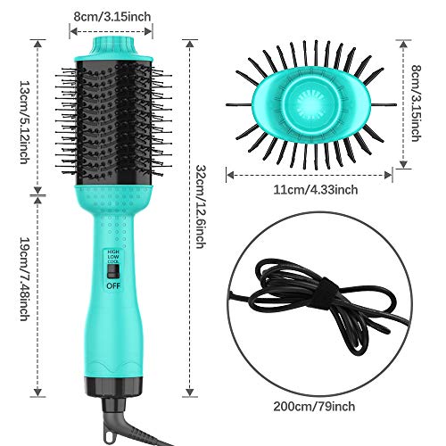 Hair Dryer Brush, Upgrade 5-in-1 Hot-Air Brush, One Step Hair Dryer & Volumizer, Negative Ion Reduce Frizz Static Hair Straightener Curler Brush, Professional Hot air Hair Styler Brush, for All Hair