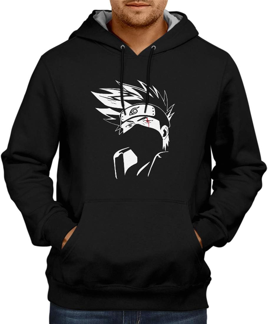 Fashion And Youth Naruto Kakashi 2 Black Anime Hoodie | Anime Jacket Sweatshirt | Mens Hoodies Stylish | Hoodies for Mens Sweatshirt Black Color