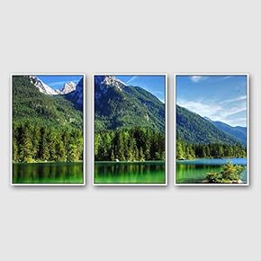Framed Canvas Wall Art for Living Room, Bedroom Beautiful Nature Norway Landscape Canvas Prints for Modern Home Decoration Ready to Hang - 16"x24"x3 Panels