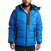 Reebok Mens Winter Jacket - Thick Heavyweight Ski Winter Coat - Warm Insulated Quilted Hooded Puffer Coat for Men