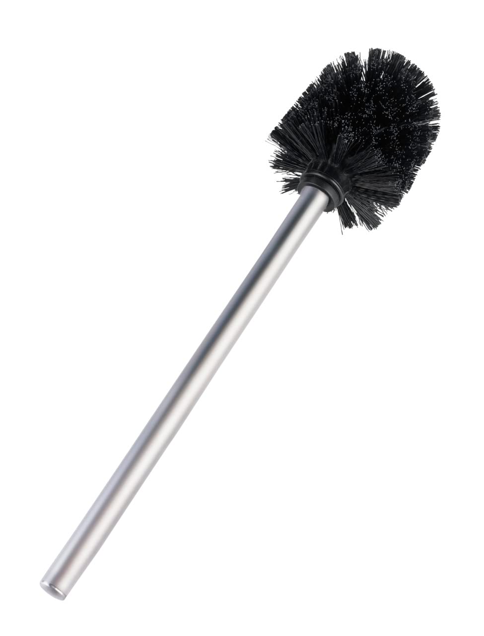 WENKO 19947100 Spare brush with matt stainless steel handle Black for WC brush sets, Metal Stainless steel, 8 x 35 x 8 cm, Matt