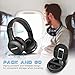 Bluetooth Headphones, ELEGIANT On Ear Bluetooth Headset Foldable with Mic FM Radio Micro SD Card Slot Wired and Bluetooth Headphones Compatible iPhone 8 7 6S 6/Android Phones/Laptop/ PC Black