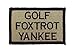 Golf Foxtrot Yankee Hook and Loop Tactical Funny Morale Patch (Coyote and Black)