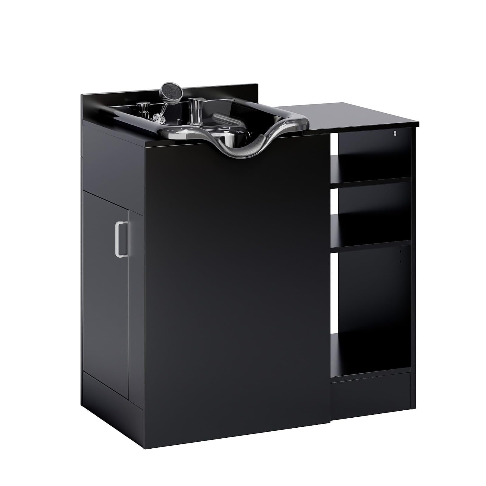 OmySalon Shampoo Bowl with Cabinet, Portable Salon