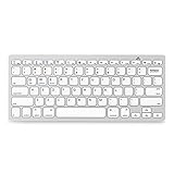 Bluetooth Keyboard — Jelly Comb Compact Bluetooth Keyboard Ultra Slim for iOS Android Windows Mac OS PC Tablet Smartphone (Compatible for iPad pro, iPhone X, SamsungTab, Surface pro and More)-Silver