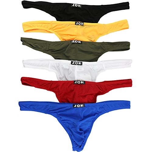 iKingsky Men's Sexy Ice Silk Gstring Low Raise Thong Underwear Pack of