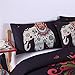 Sleepwish Mandala Pillow Case Elephant Tree Ethnic Decorative Pillow Cover Black Pillowcase 20 X 30 Inches (1 Case)