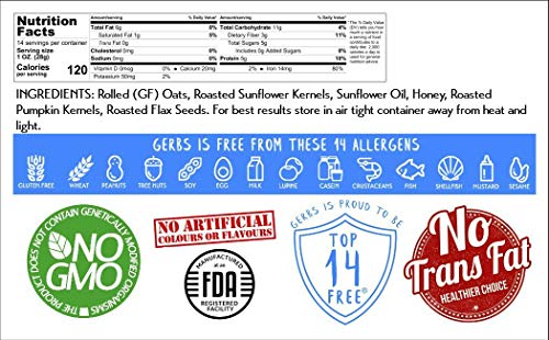 GERBS Original Seed n' Honey Granola, 14 ounce Bag, Top 14 Food Allergy Free, NON GMO - Image 5