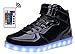 MOHEM ShinyNight High Top LED Shoes Light Up USB Charging Flashing Sneakers Shining Black