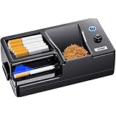 Electric Cigarette Injector Machine Rechargeable Cigarette Rolling Maker Infrared Sensing Portable Tobacco Injector Household Automatic Rolling Machine 8mm Tube (Black)