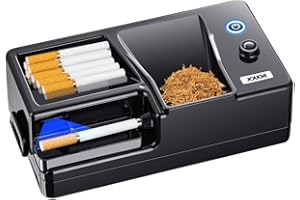 JOUGE Automatic Cigarette Rolling Machine Electric LED Intelligent Sensing Tobacco Injector Roller Machine with with Storage Tray Portable for King/Regular Size Tubes 0.31'' 8mm (Black)