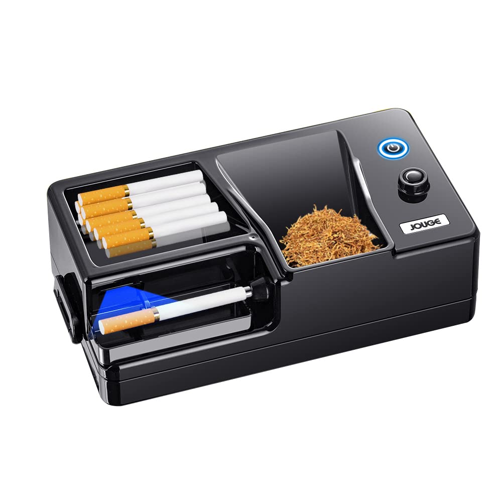 Photo 1 of Automatic Cigarette Rolling Machine Electric LED Intelligent Sensing Tobacco Injector Roller Machine with with Storage Tray Portable for King/Regular Size Tubes 0.31'' 8mm (Black)