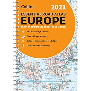 Road Atlas Europe 2021 Essential: A4 Spiral Spiral-bound – 1 september 2020