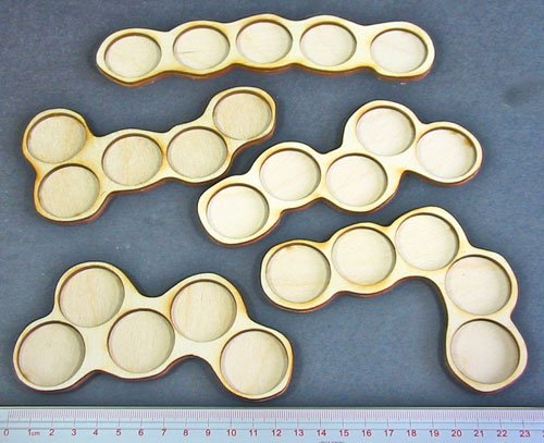 Horde Tray Set, 5-man 30mm Circle (Set of 5)