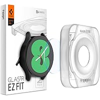 Spigen Tempered Glass Screen Protector [Glas.tR EZ FIT] designed for Galaxy Watch 4 (40mm) - 2 Pack