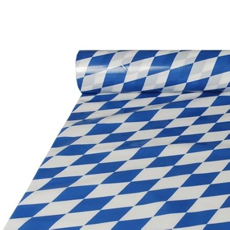 Tischdecke, Folie 20 m x 1 m 'Bayrisch Blau' Oktoberfest