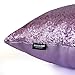 AMAZLINEN(TM Decorative Glitzy Sequin & Comfy Satin Solid Throw Pillow Cover 18 Inch Square Pillow Case, Hidden Zipper Design, 1 Cover Pack Only(Lavender)