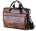 POLO VIDENG M278 Men's Classic Top Cow Genuine Leather Business Handbag Briefcase Shoulder Messenger Satchel Bag For Laptop Macbook (Tan Brown-CP)