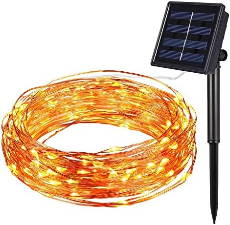 Solar Power String Light Waterproof LED Strip 10m 100 LED Copper Wire lamp Warm White For Outdoor Christmas decoration lights
