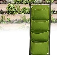 Jeffergrill 4 Pocket Vertical Greening Hanging Wall Outdoor Garden Grow Plant Bags Planter Planter Vertical Garden Hanging Pocket (70 x 30cm)