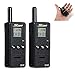 SCORP Walkie Talkie, Mini Two Way Radio 128 Channels Up to 3 Miles LCD Display UHF Handheld Walkie Talkies with Earpiece (2pcs Pack, Black)