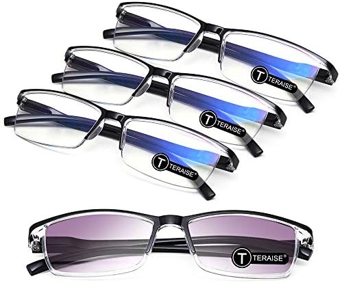 TERAISE Reading Glasses 4-Pack Blue Light Blocking Reader Glasses