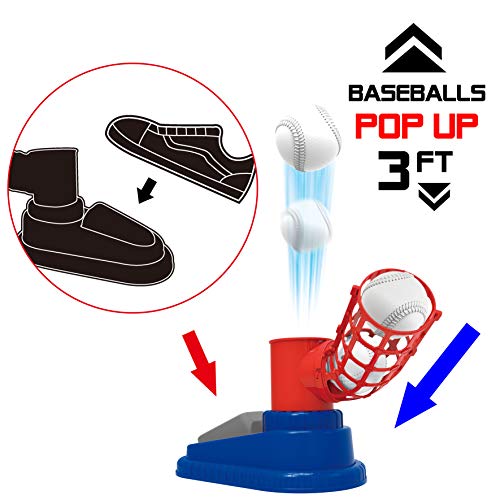 JOYIN StepOn Baseball Pitching Machine Toy Set with 1 Baseball Pitch Toy, 1 Plastic Baseball